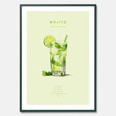 Tavla med en Mojito Drink Poster – Affisch med drink, drinkposter med cocktail, Mojito recept poster
