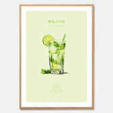 Tavla med en Mojito Drink Poster – Affisch med drink, drinkposter med cocktail, Mojito recept poster