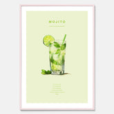 Tavla med en Mojito Drink Poster – Affisch med drink, drinkposter med cocktail, Mojito recept poster