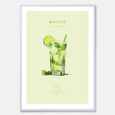 Tavla med en Mojito Drink Poster – Affisch med drink, drinkposter med cocktail, Mojito recept poster