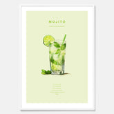 Tavla med en Mojito Drink Poster – Affisch med drink, drinkposter med cocktail, Mojito recept poster