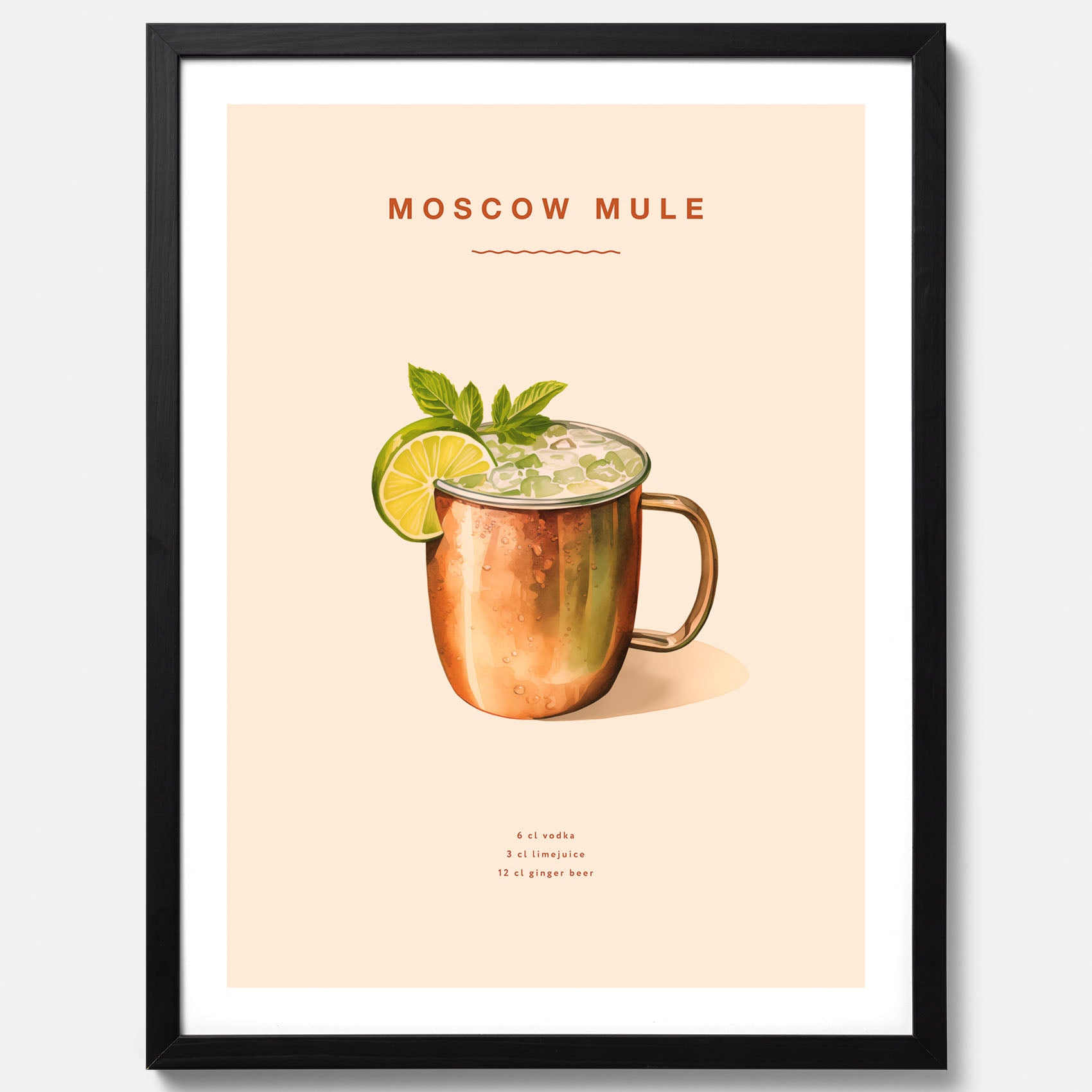 Tavla med Moscow Mule drinkposter