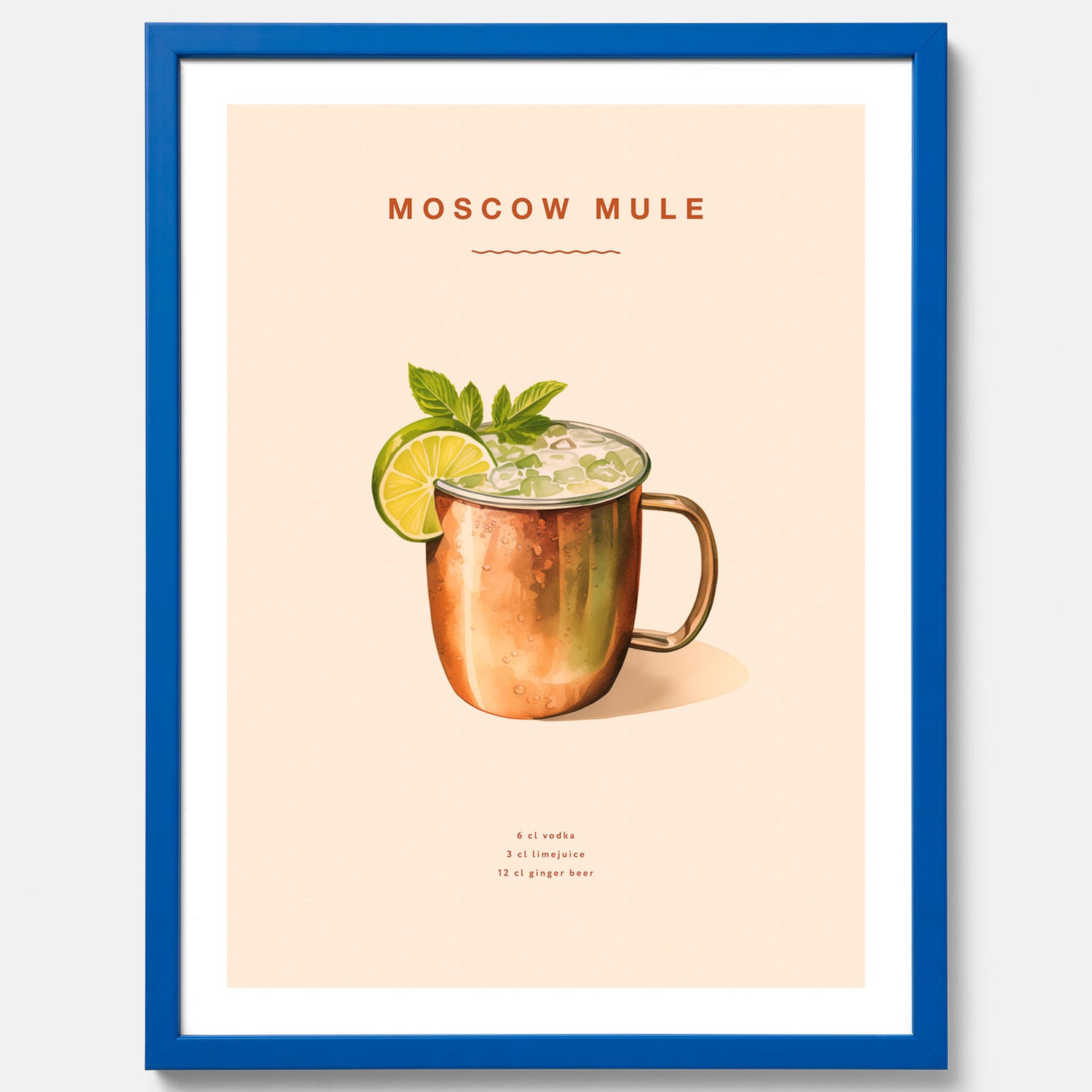 Tavla med Moscow Mule drinkposter