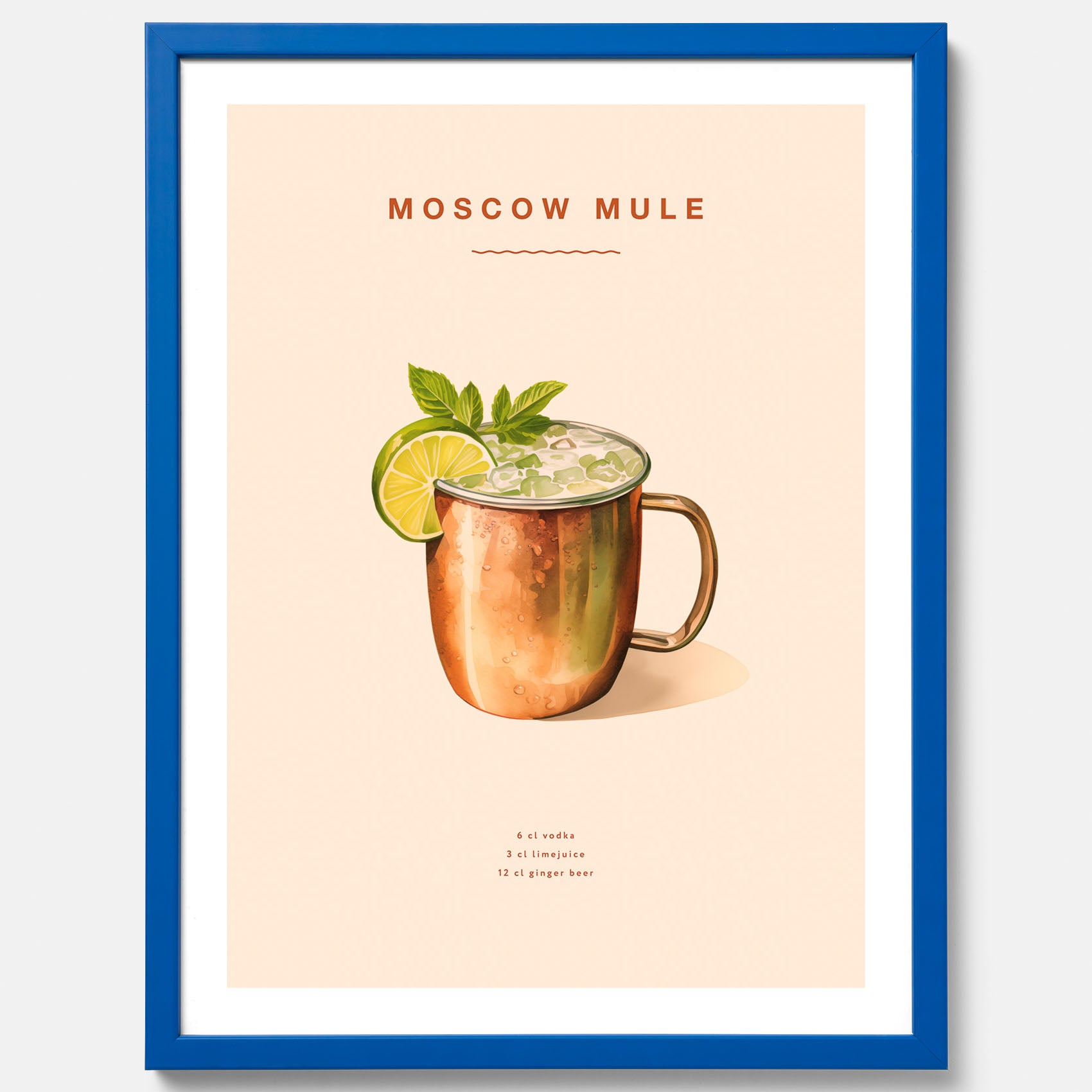 Tavla med Moscow Mule drinkposter