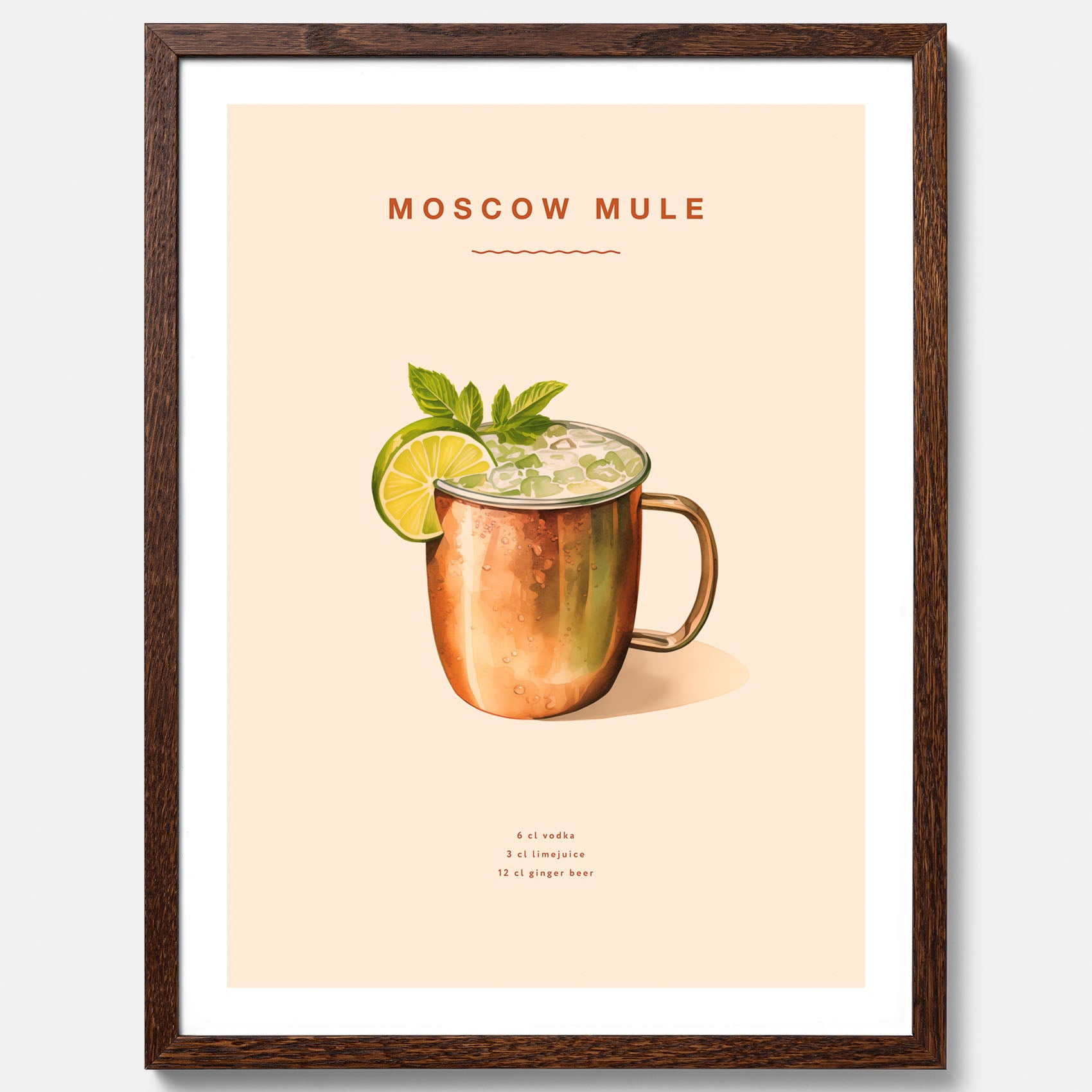 Tavla med Moscow Mule drinkposter