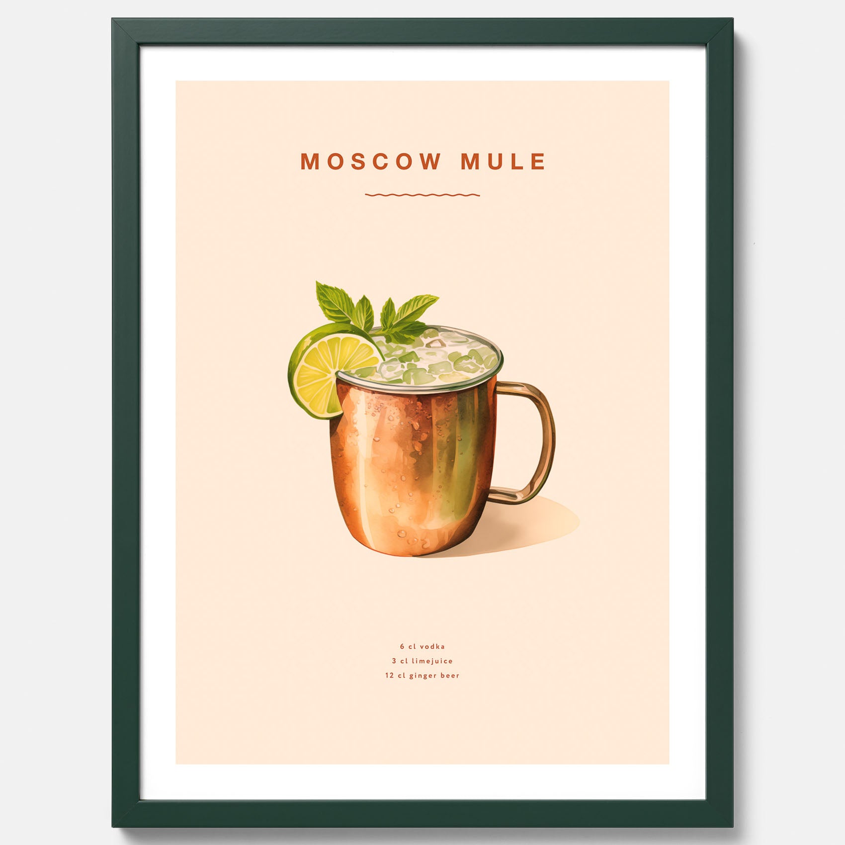 Tavla med Moscow Mule drinkposter