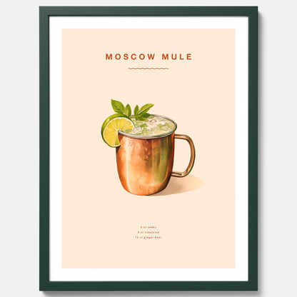 Tavla med Moscow Mule drinkposter