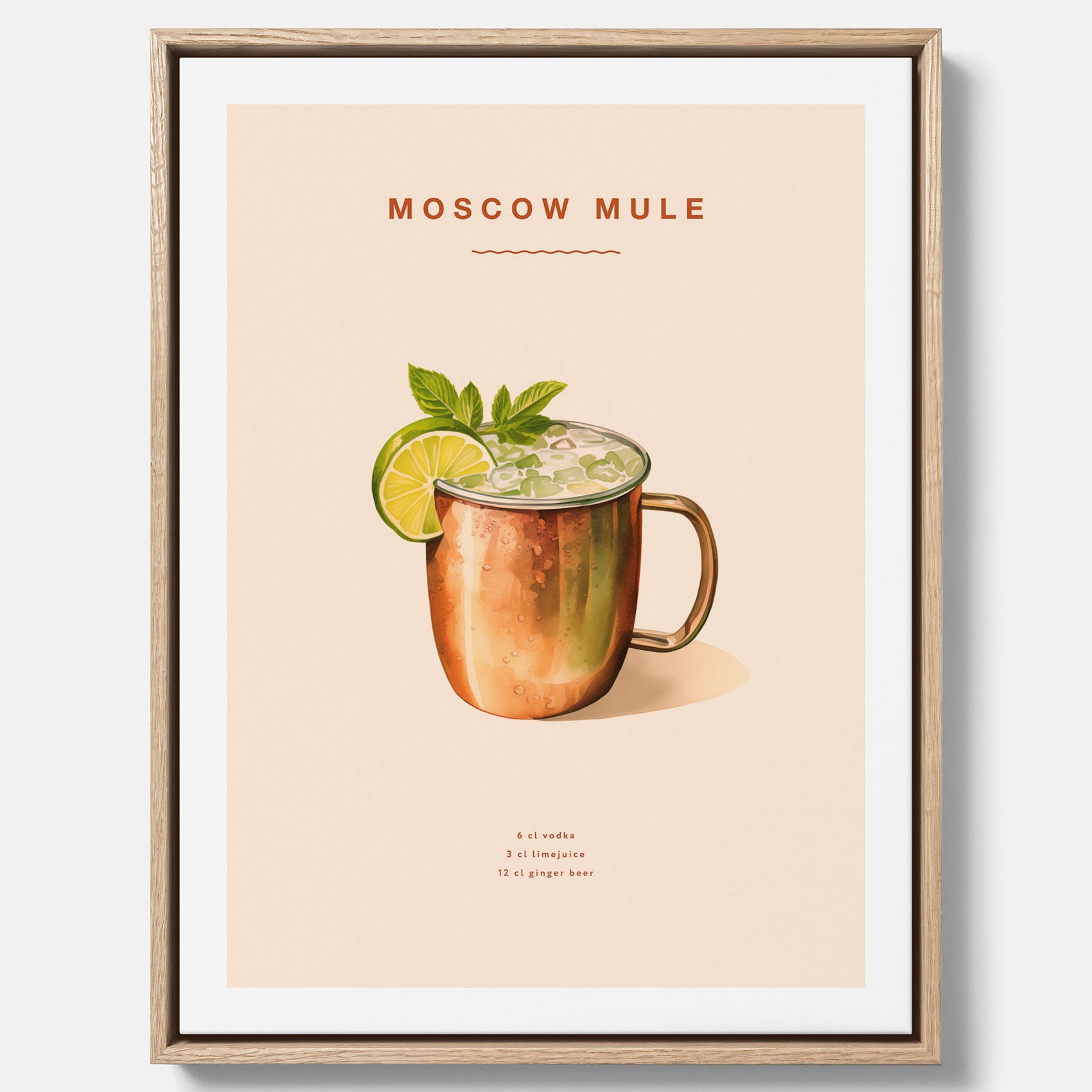 Tavla med Moscow Mule drinkposter canvas