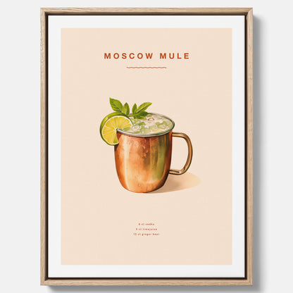 Tavla med Moscow Mule drinkposter canvas