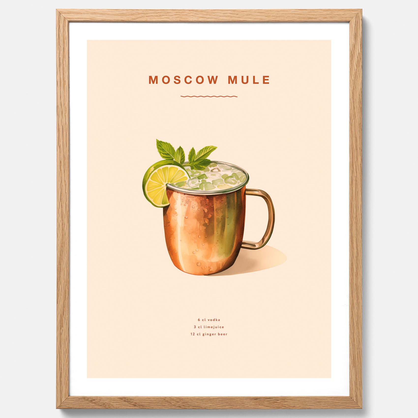 Tavla med Moscow Mule drinkposter