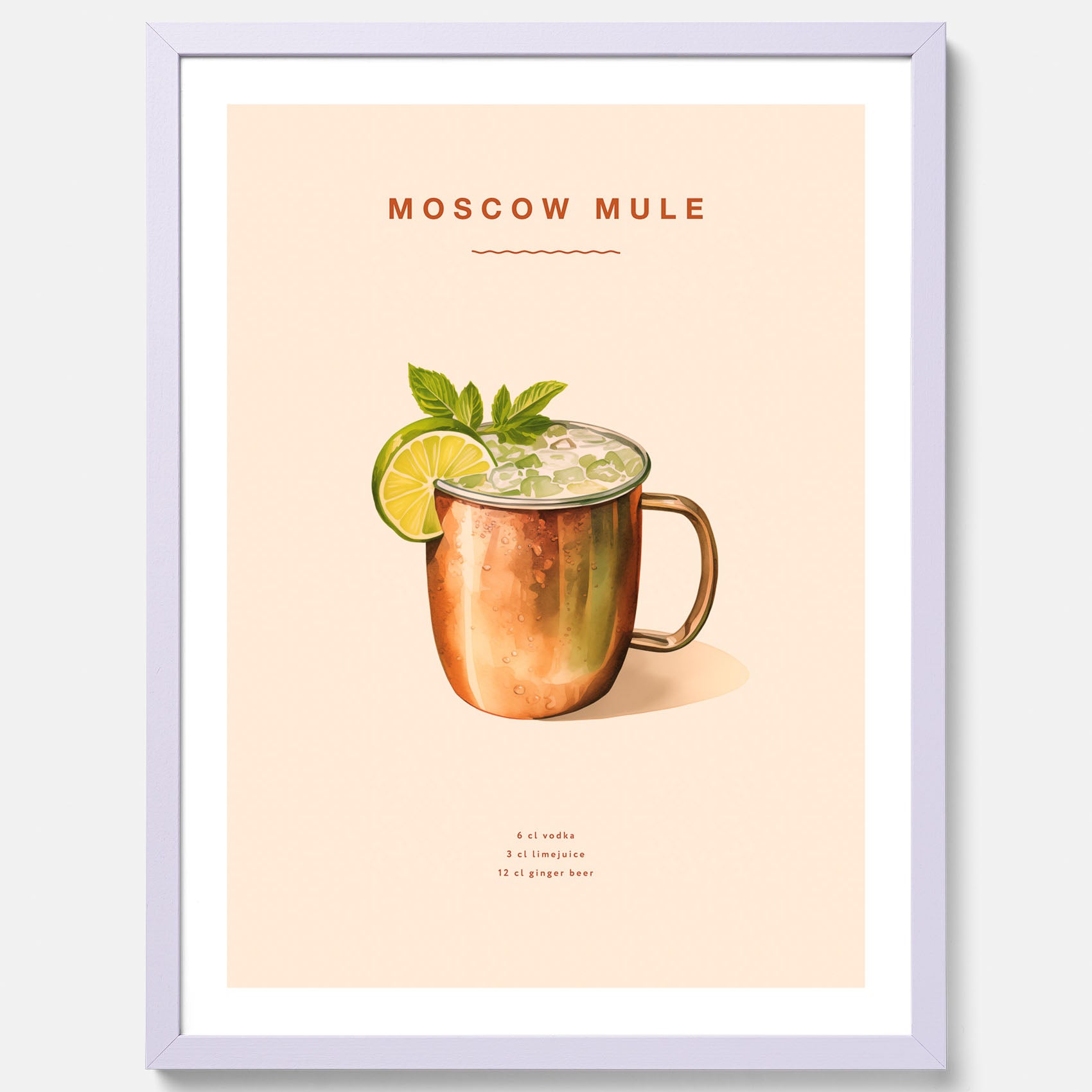 Tavla med Moscow Mule drinkposter