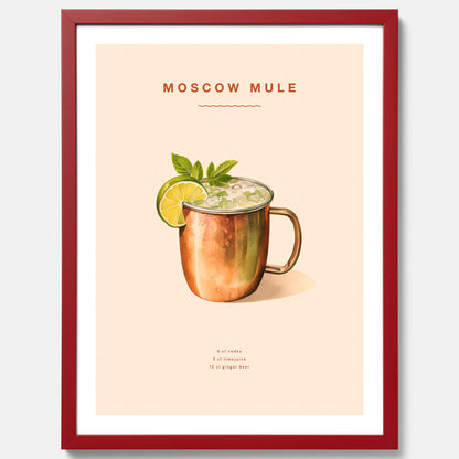 Tavla med Moscow Mule drinkposter