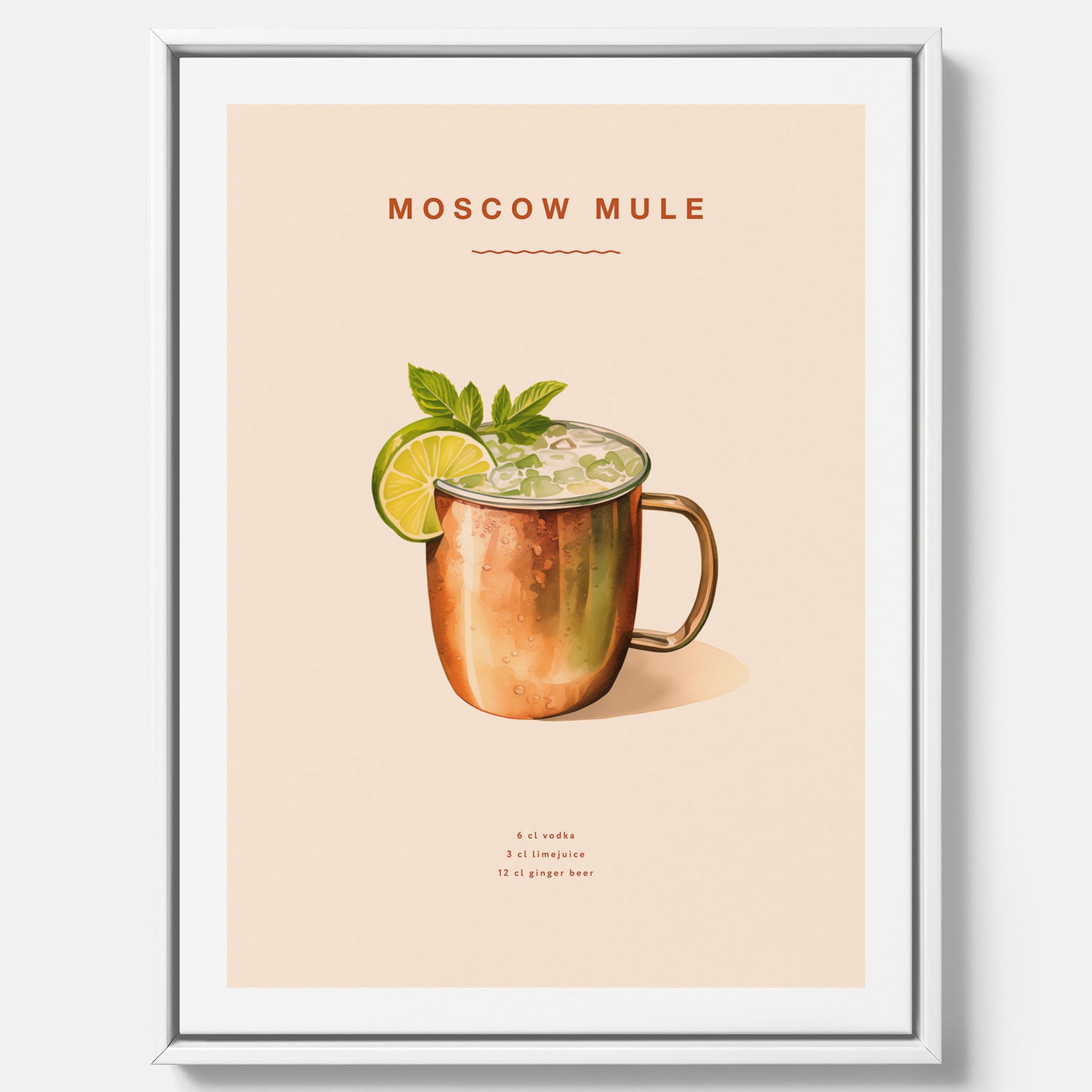 Tavla med Moscow Mule drinkposter canvas