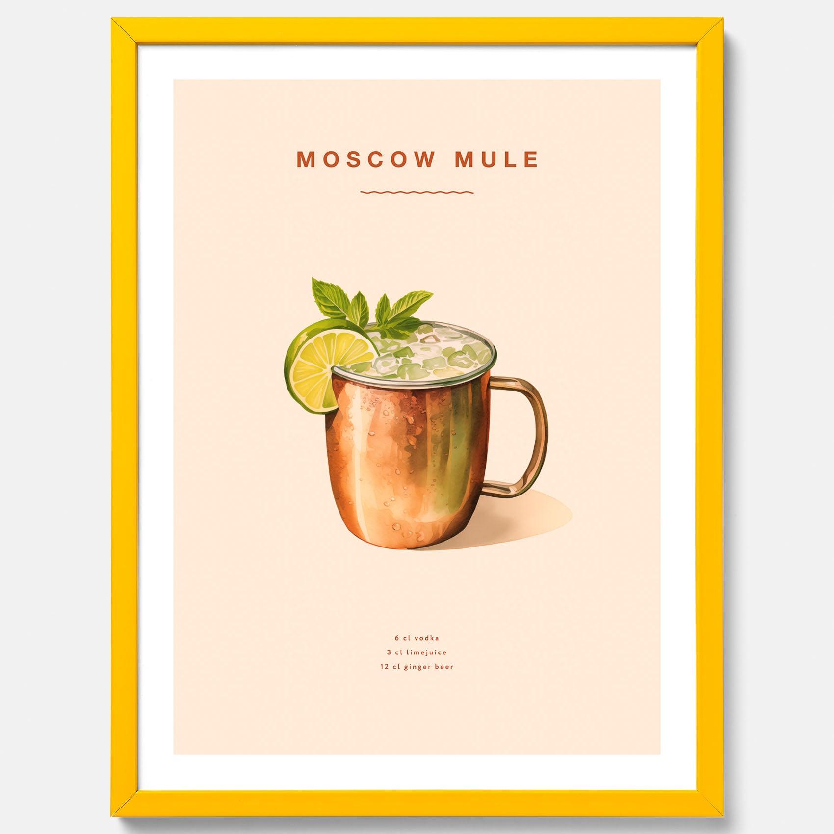 Tavla med Moscow Mule drinkposter