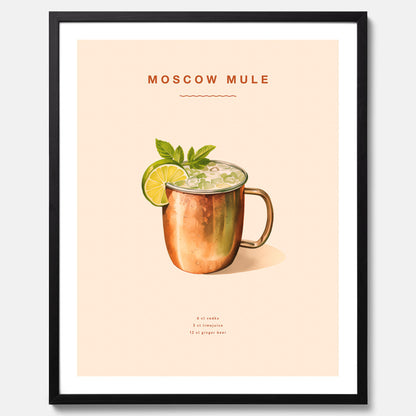 Tavla med Moscow Mule drinkposter