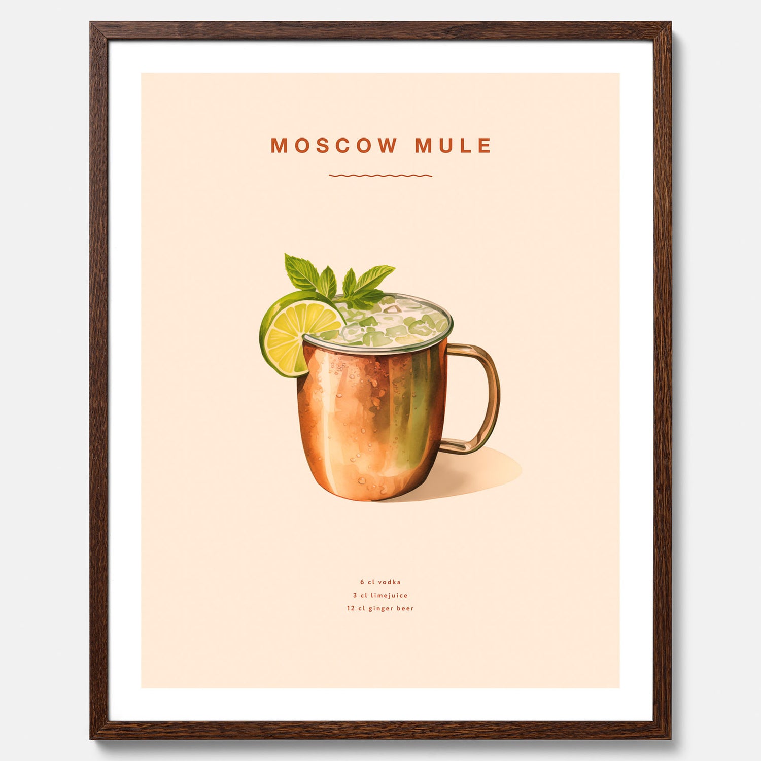 Tavla med Moscow Mule drinkposter