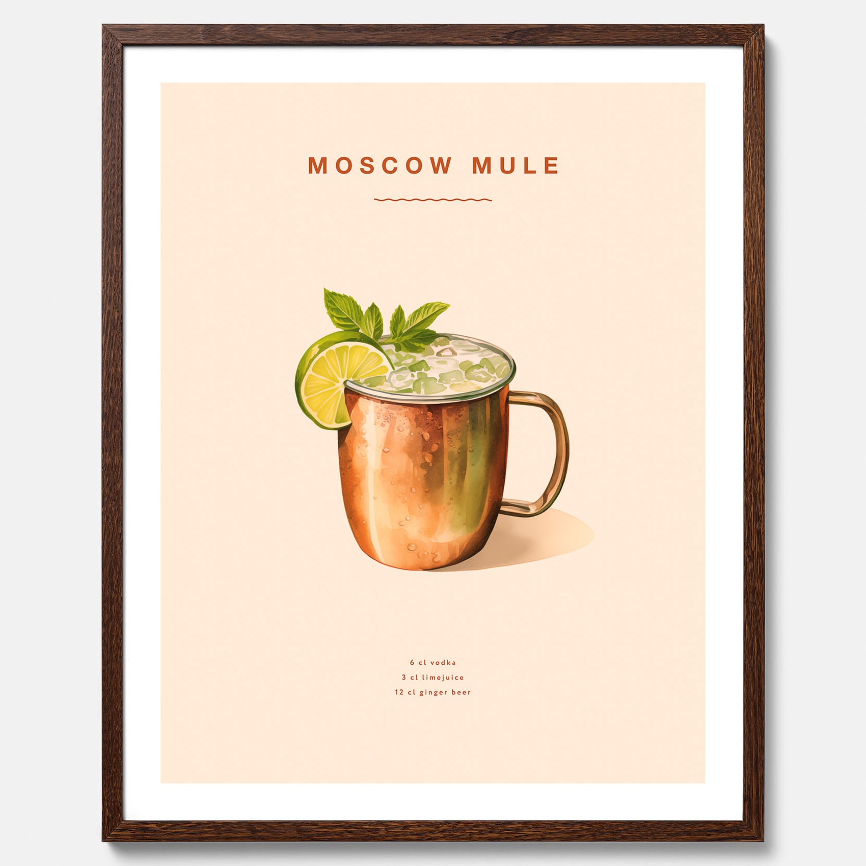 Tavla med Moscow Mule drinkposter