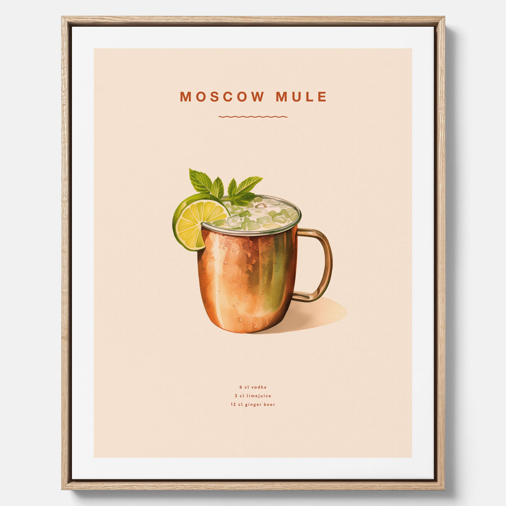 Tavla med Moscow Mule drinkposter canvas