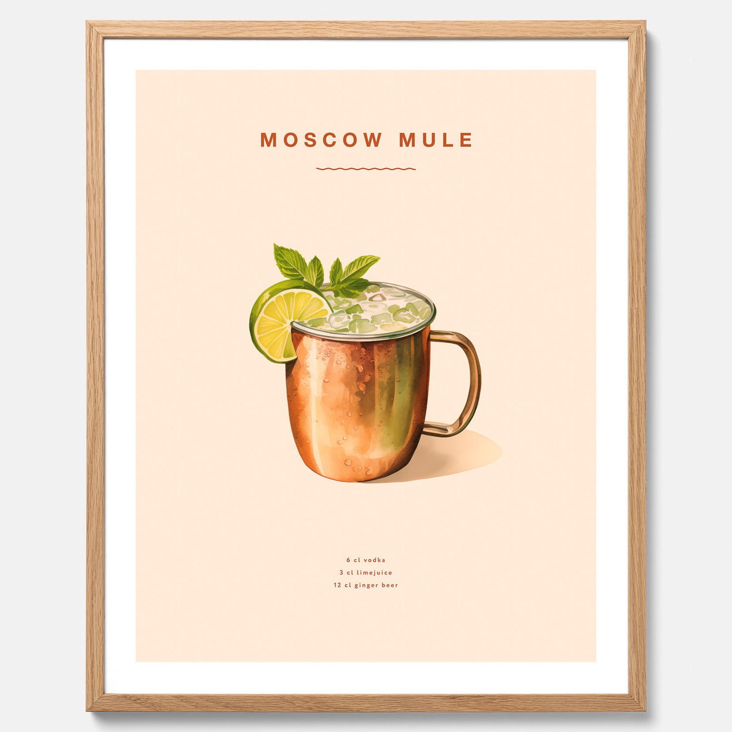 Tavla med Moscow Mule drinkposter