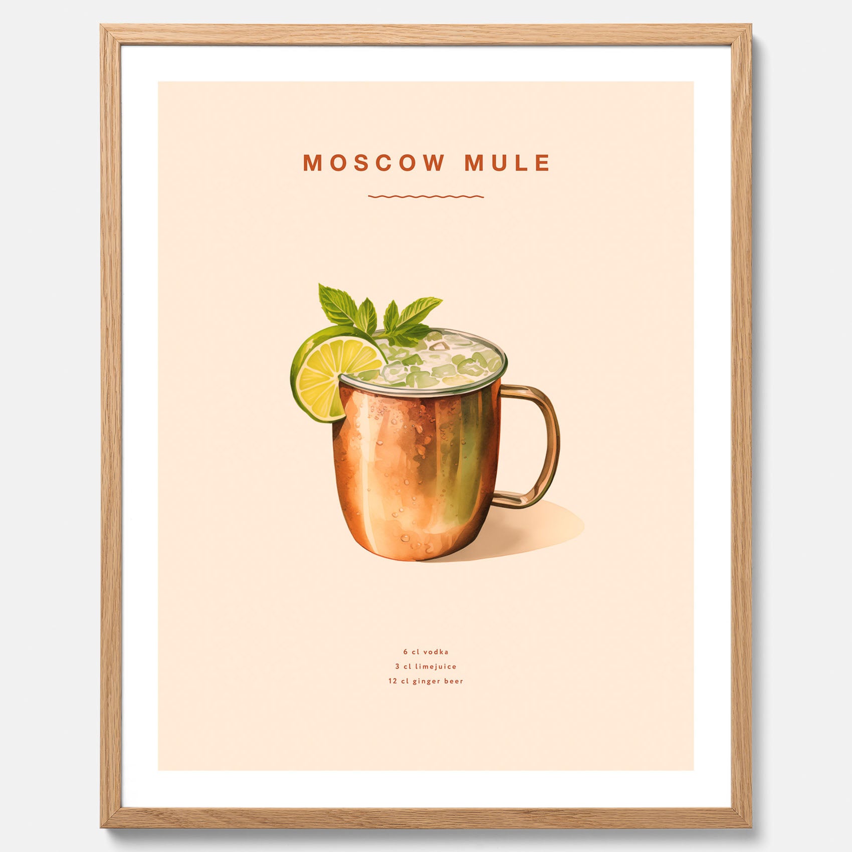 Tavla med Moscow Mule drinkposter