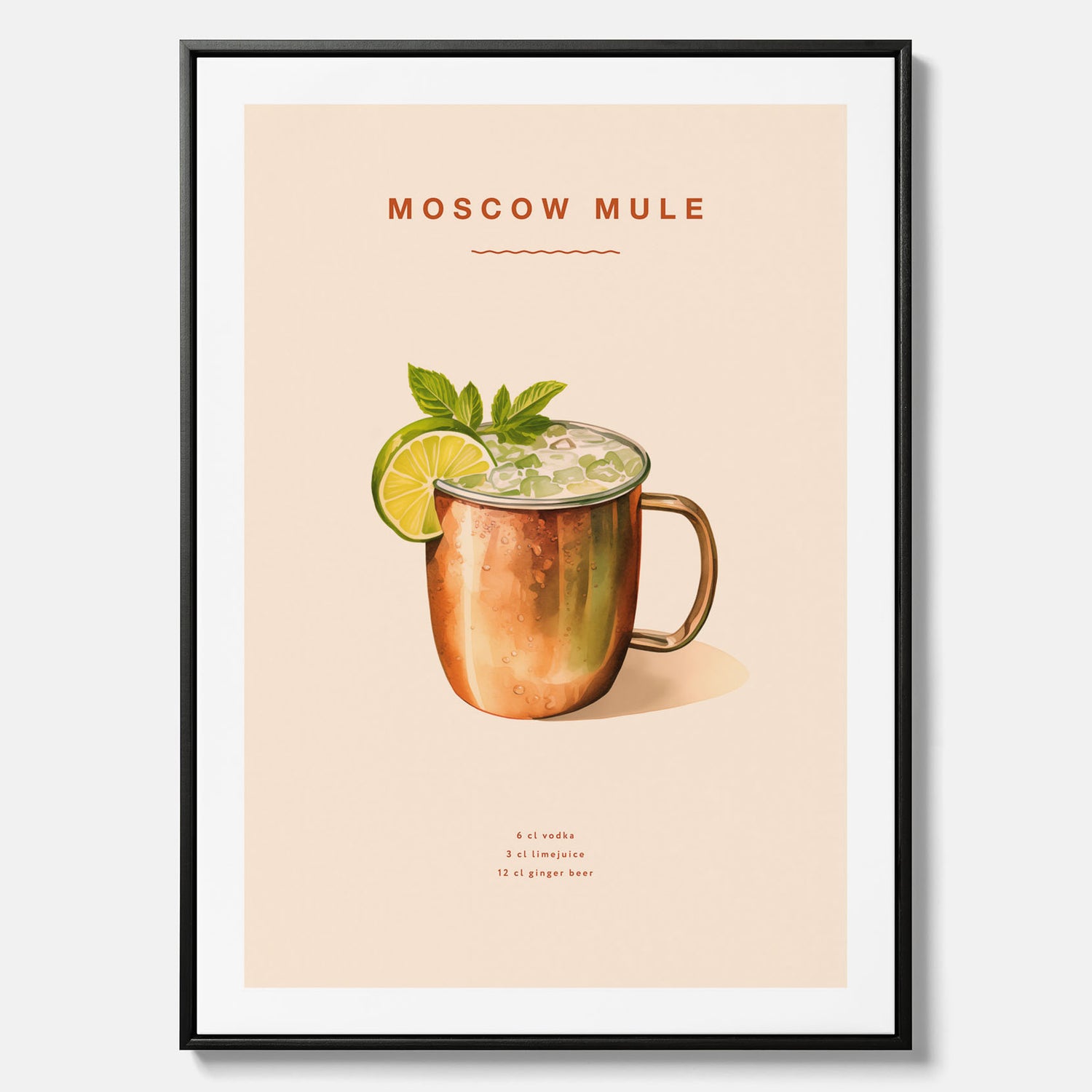 Tavla med Moscow Mule drinkposter canvas