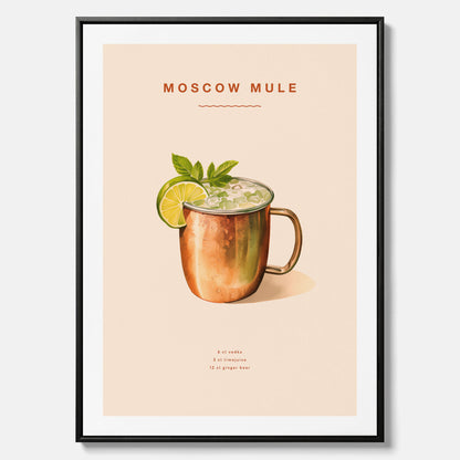 Tavla med Moscow Mule drinkposter canvas