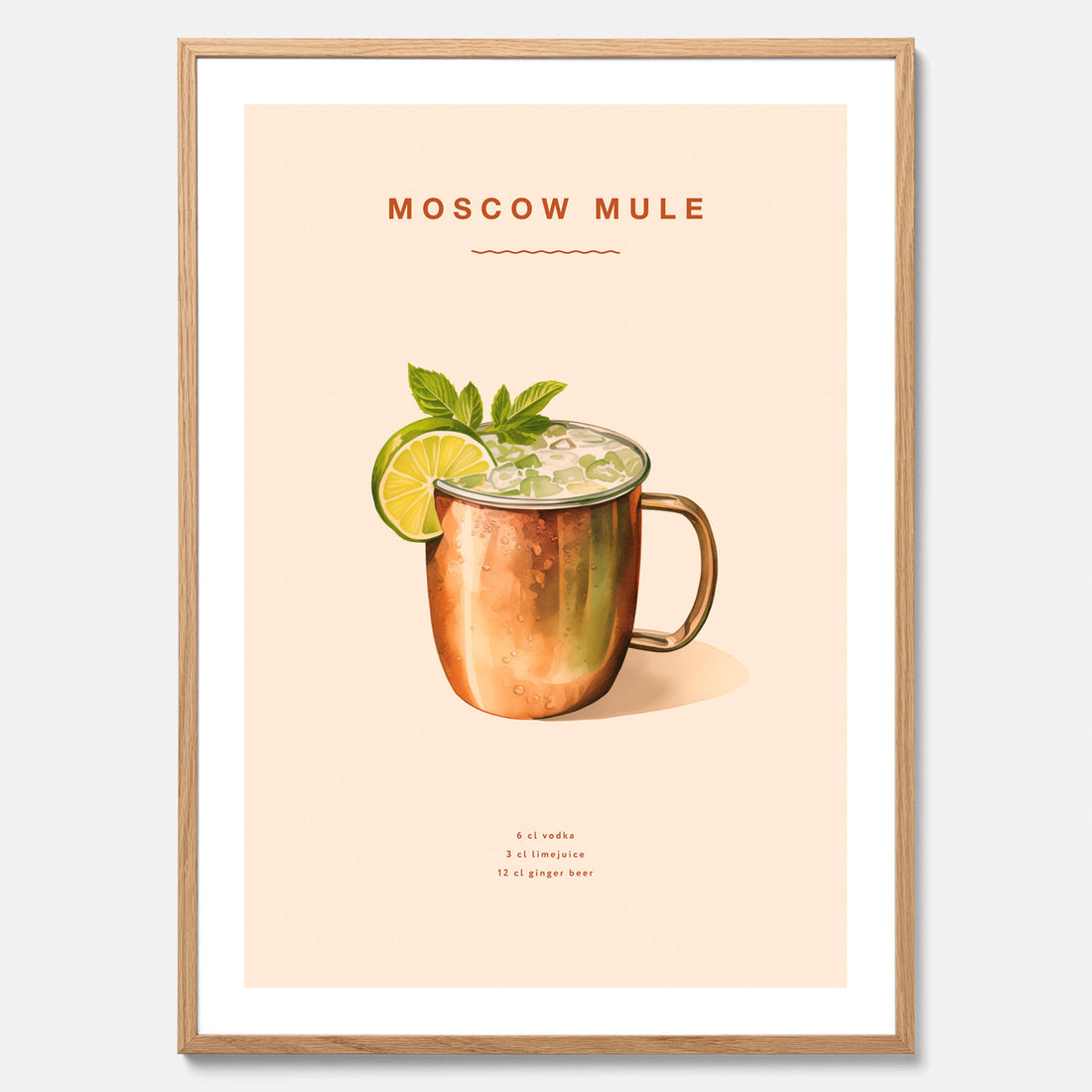 Tavla med Moscow Mule drinkposter