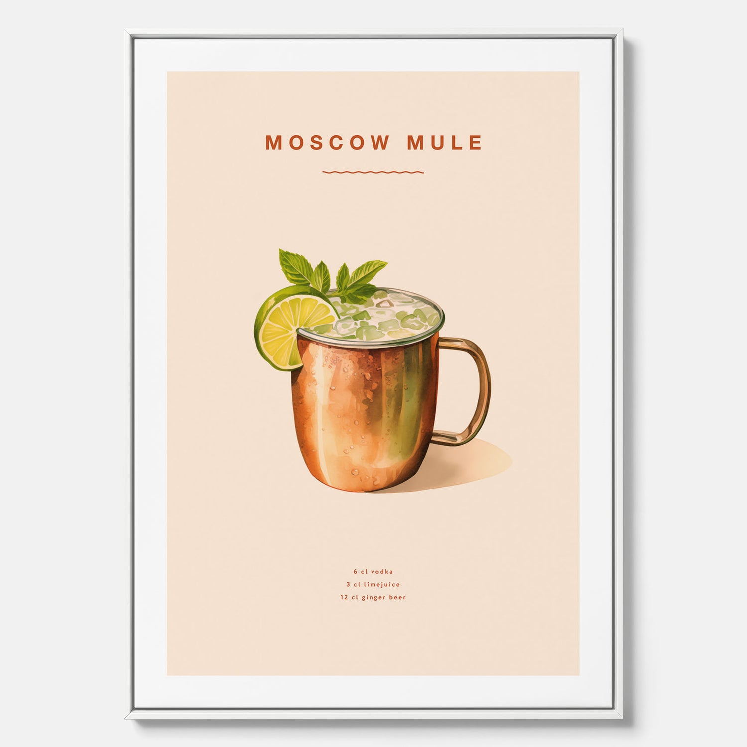 Tavla med Moscow Mule drinkposter canvas