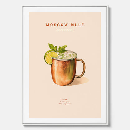 Tavla med Moscow Mule drinkposter canvas