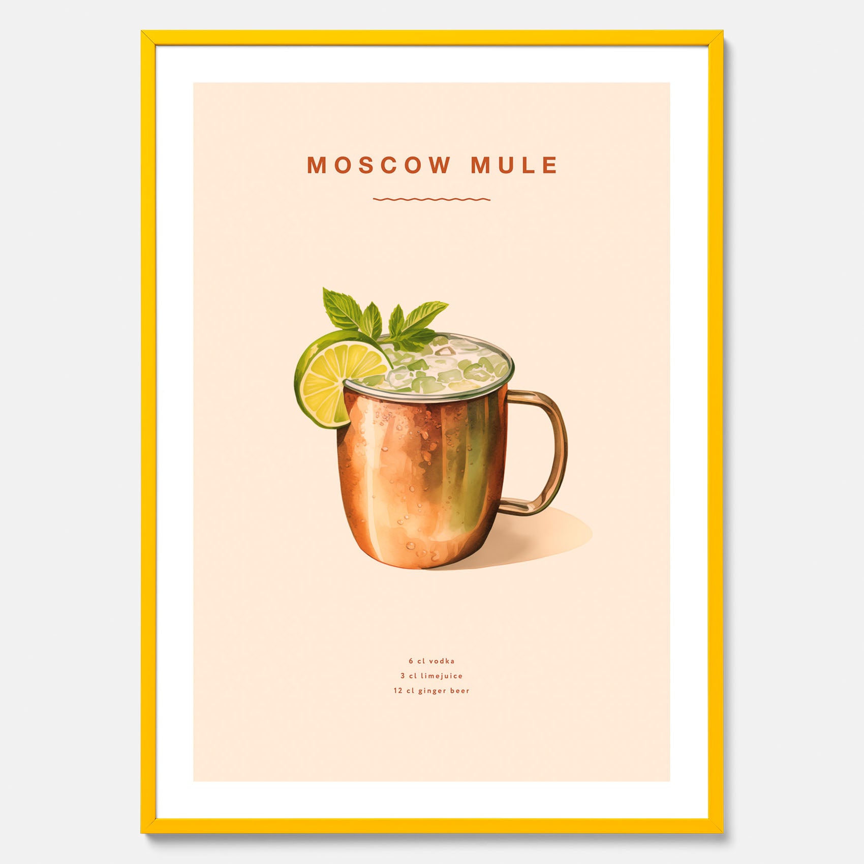 Tavla med Moscow Mule drinkposter