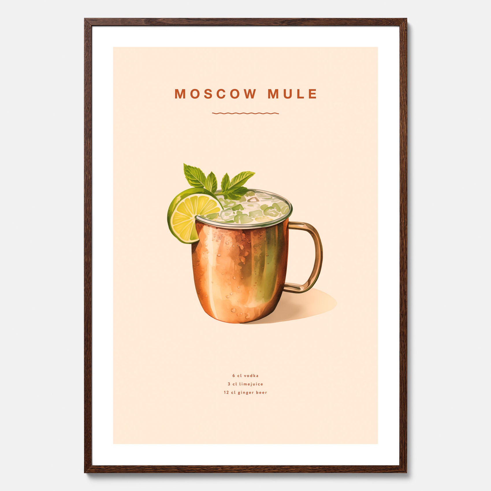 Tavla med Moscow Mule drinkposter