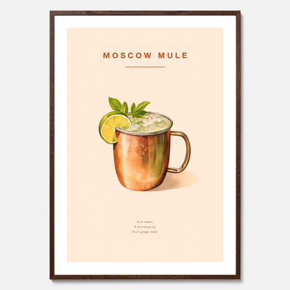 Tavla med Moscow Mule drinkposter