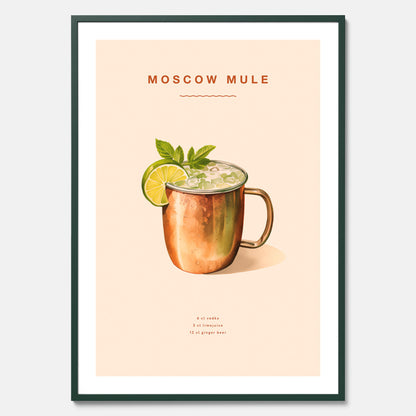 Tavla med Moscow Mule drinkposter