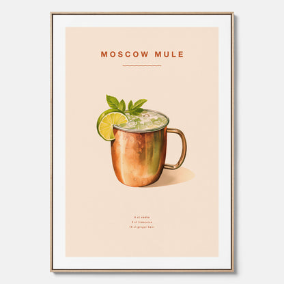 Tavla med Moscow Mule drinkposter canvas