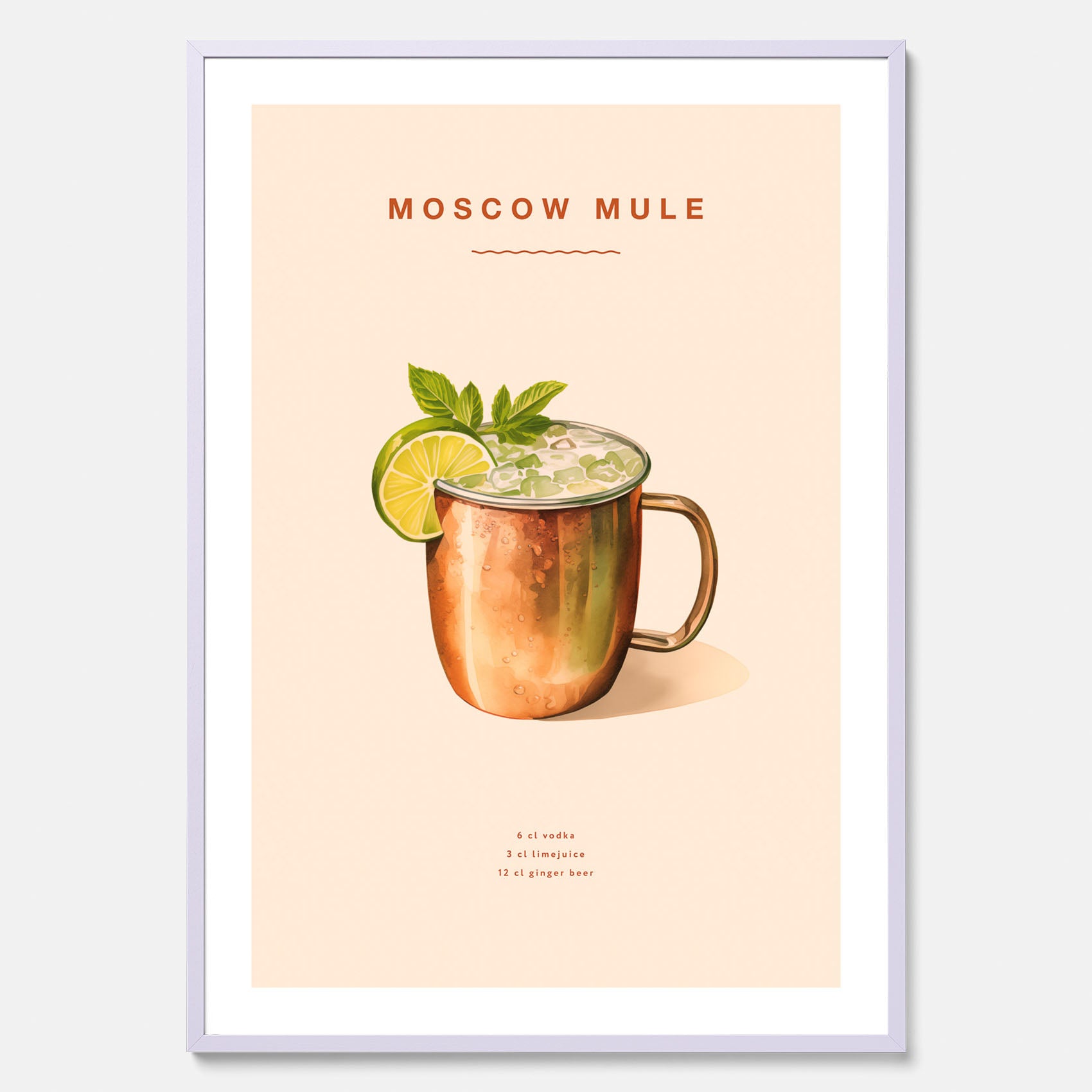 Tavla med Moscow Mule drinkposter