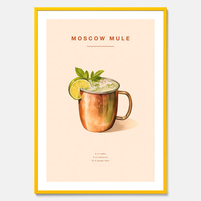 Tavla med Moscow Mule drinkposter