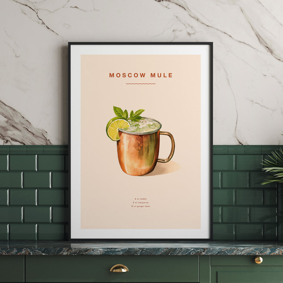 Tavla med Moscow Mule drinkposter