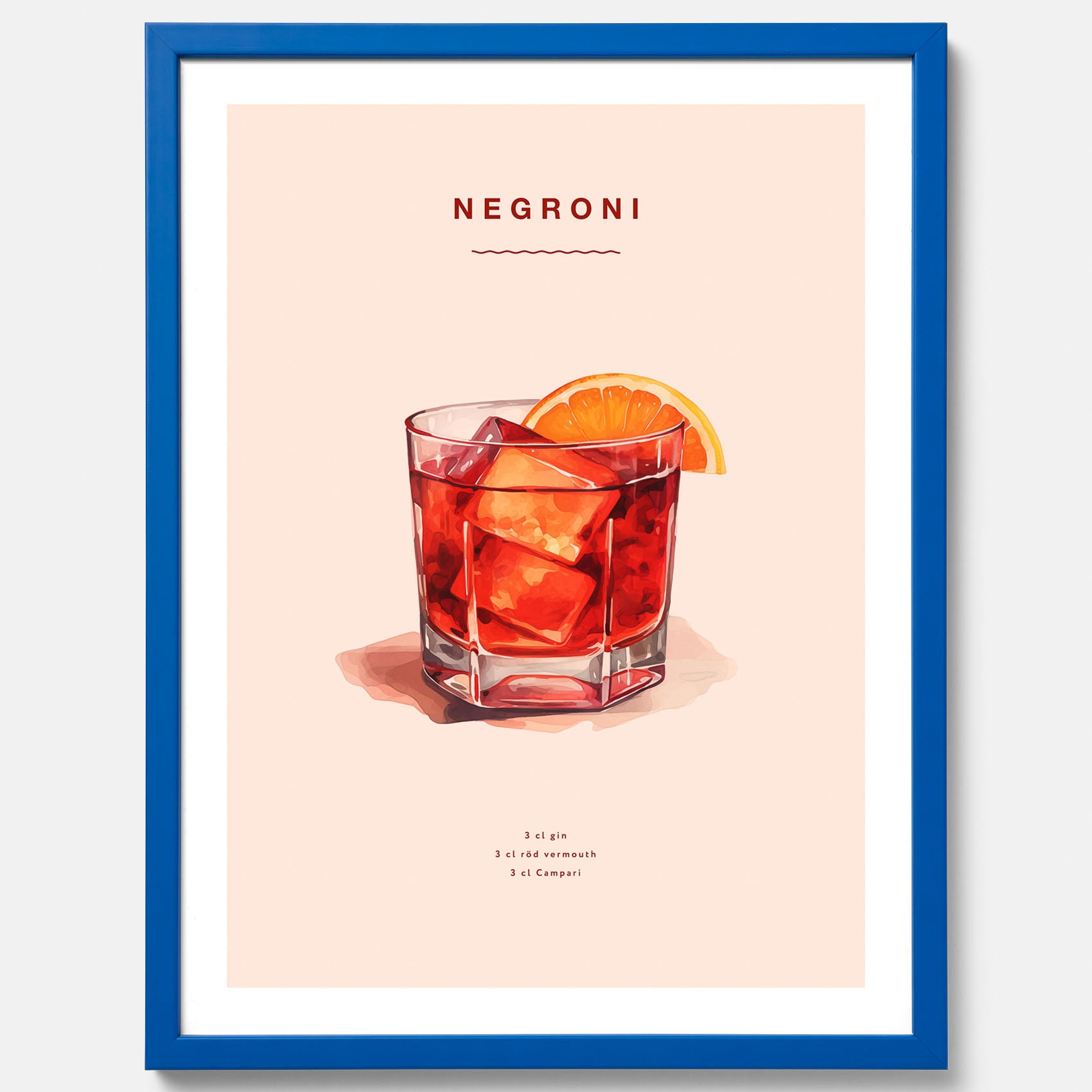 Tavla med en Negroni Poster – Affisch med drink, drinkposter