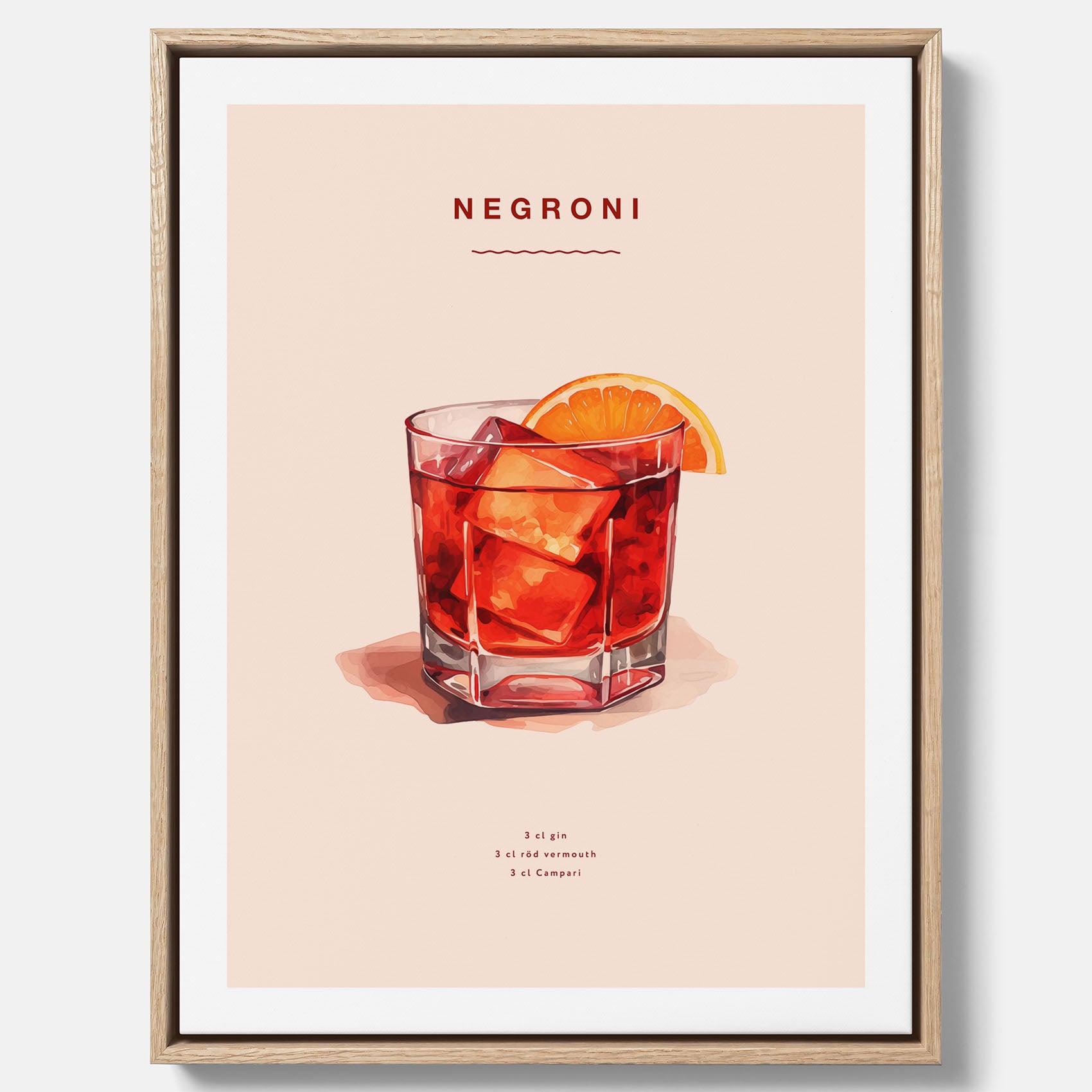 Tavla med en Negroni canvas – Affisch med drink, drinkposter