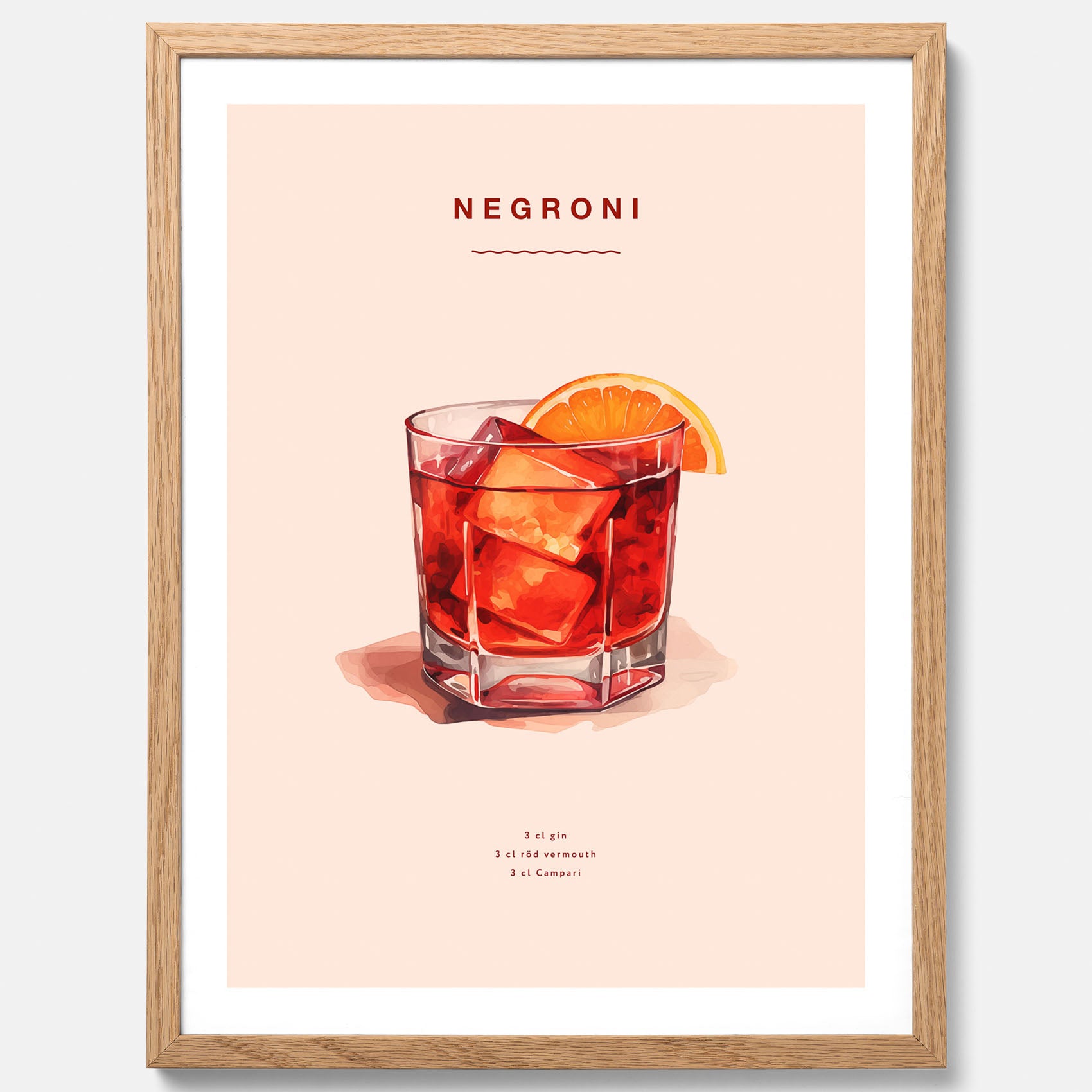 Tavla med en Negroni Poster – Affisch med drink, drinkposter