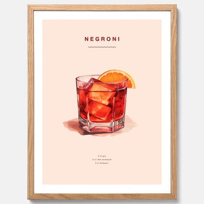 Tavla med en Negroni Poster – Affisch med drink, drinkposter