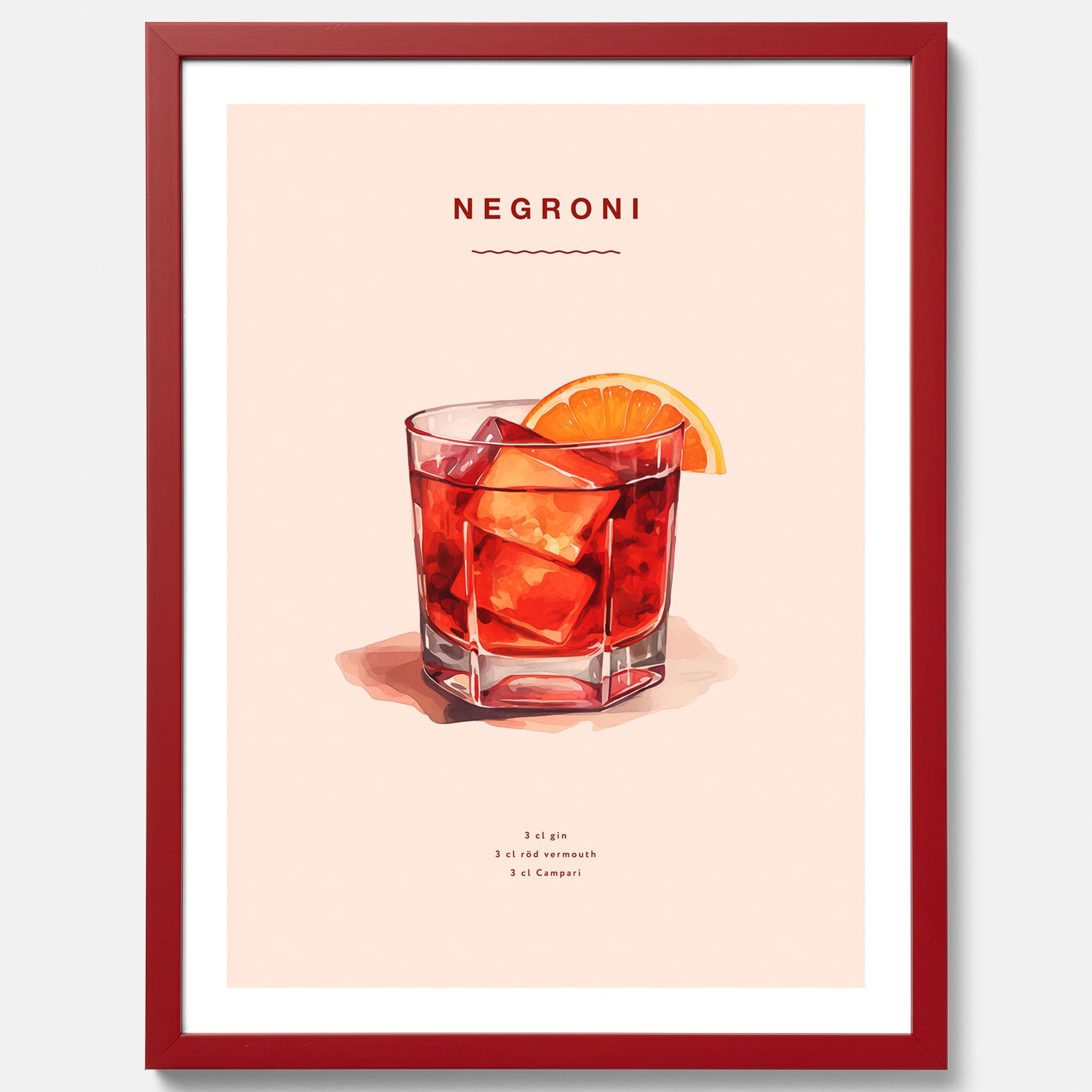 Tavla med en Negroni Poster – Affisch med drink, drinkposter
