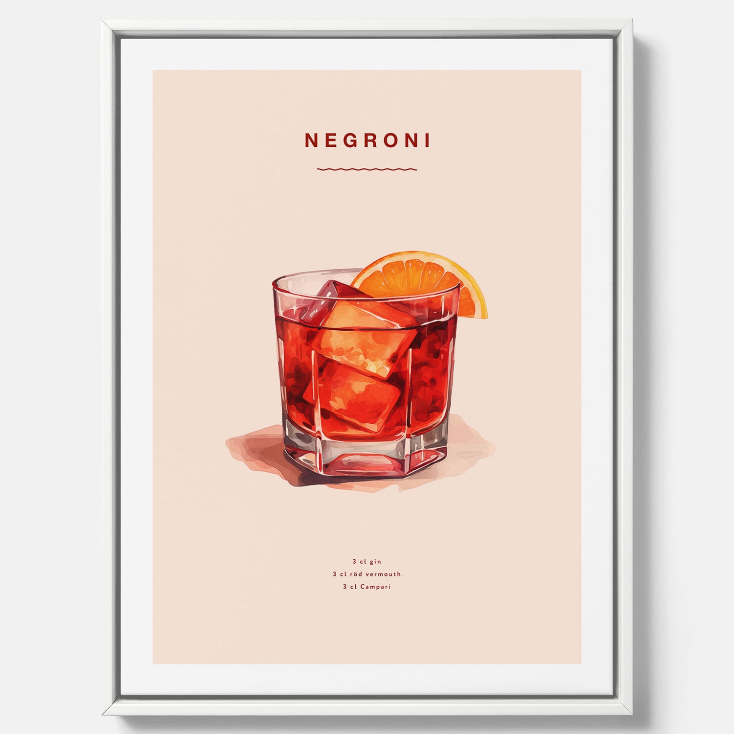 Tavla med en Negroni canvas – Affisch med drink, drinkposter