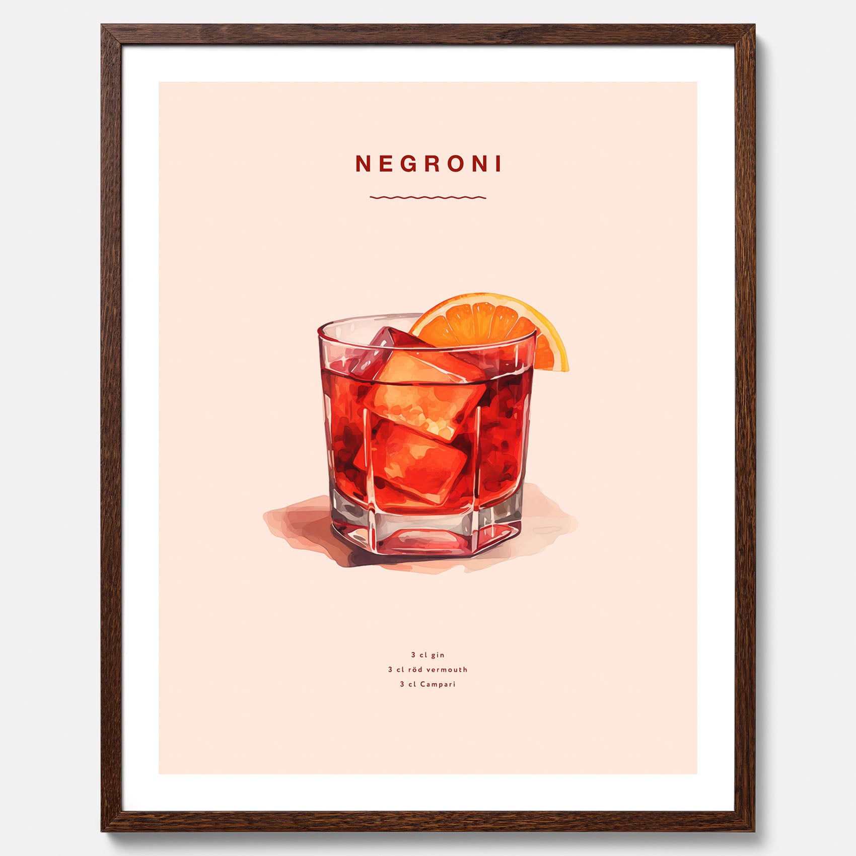 Tavla med en Negroni Poster – Affisch med drink, drinkposter