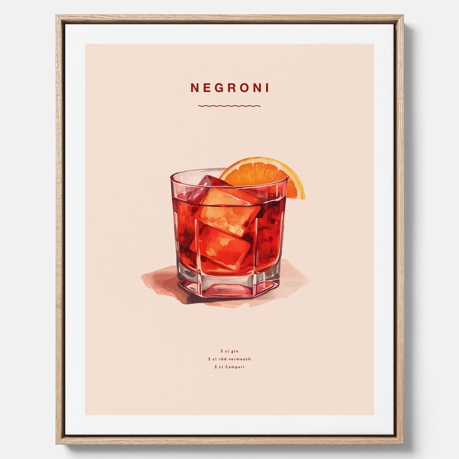 Tavla med en Negroni canvas – Affisch med drink, drinkposter