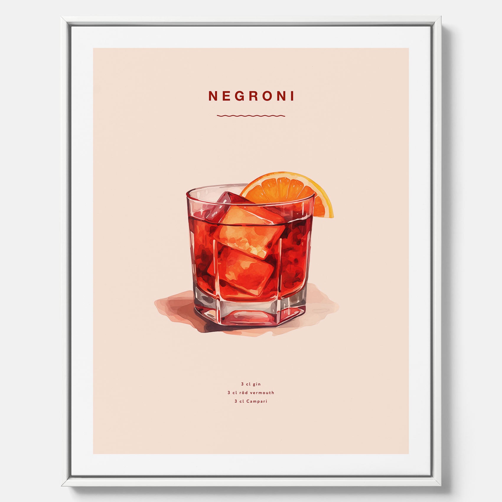 Tavla med en Negroni canvas – Affisch med drink, drinkposter