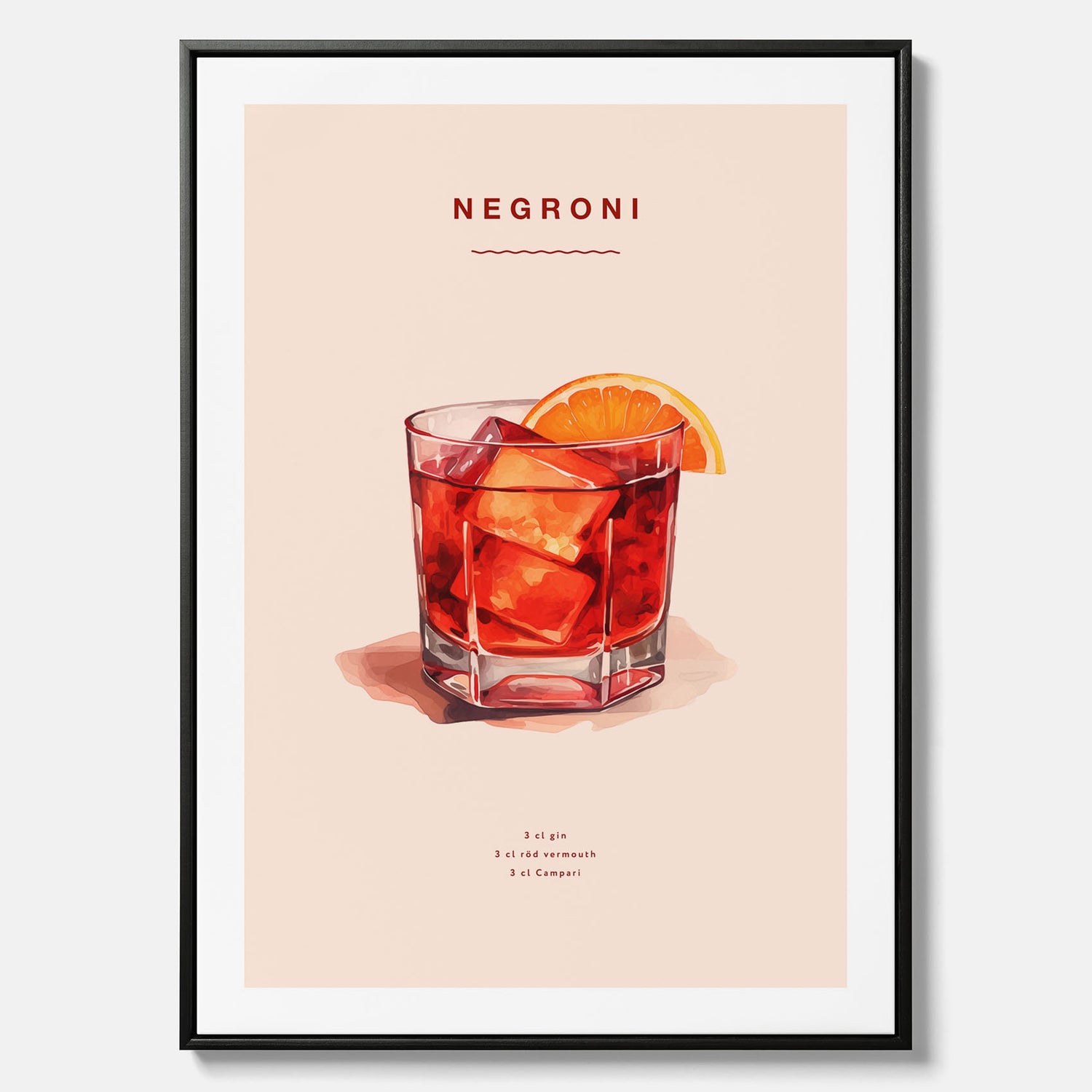 Tavla med en Negroni canvas – Affisch med drink, drinkposter
