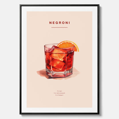 Tavla med en Negroni canvas – Affisch med drink, drinkposter