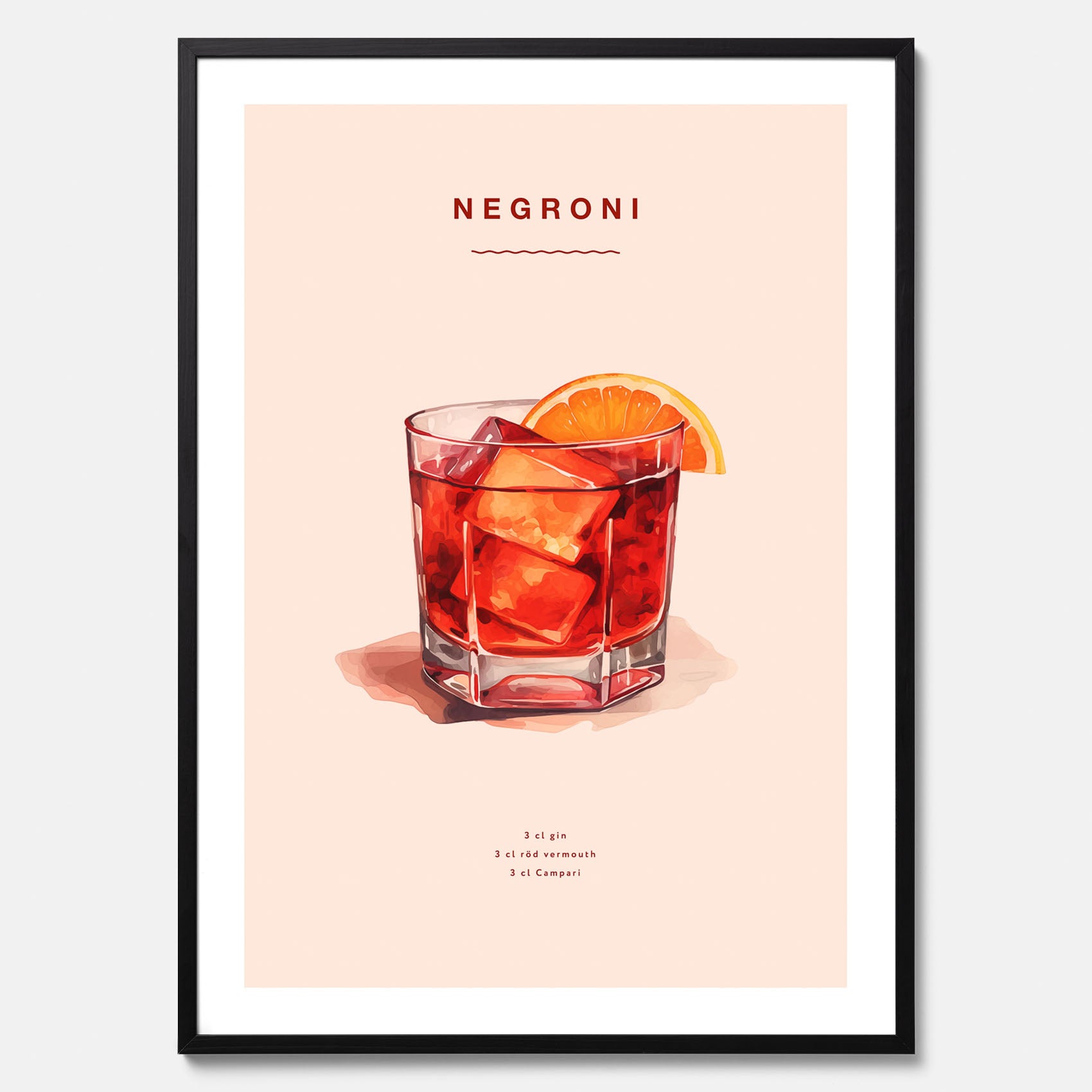 Tavla med en Negroni Poster – Affisch med drink, drinkposter
