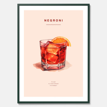 Tavla med en Negroni Poster – Affisch med drink, drinkposter